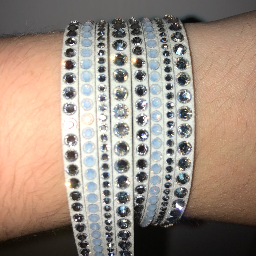 White Swarovski Wrap Around Bracelet